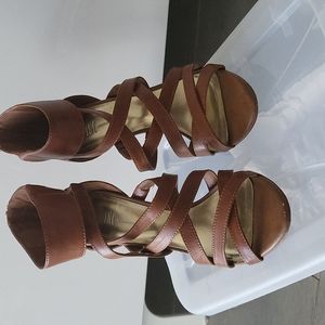Beige high heel sandal